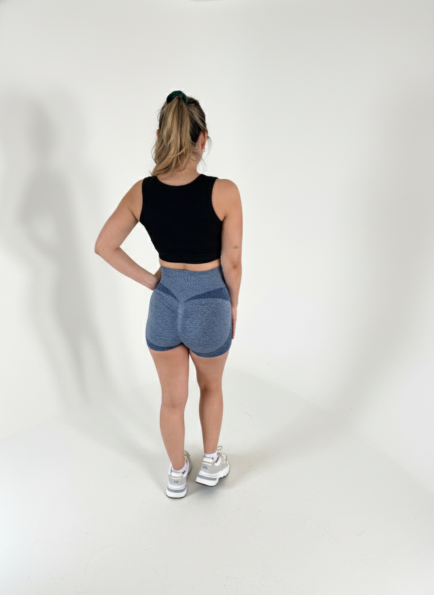 Calza Short Corta Push Up Frunce Levanta Cola Sin Costura