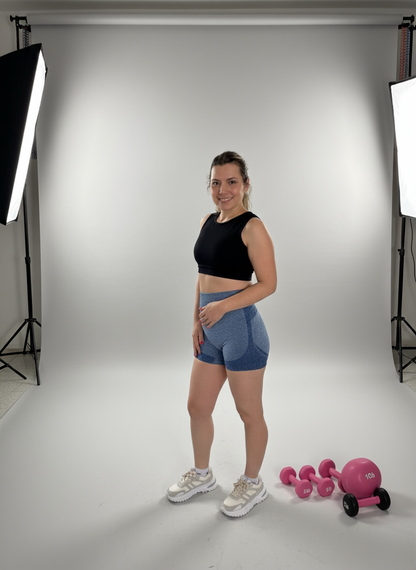 Calza Short Corta Push Up Frunce Levanta Cola Sin Costura